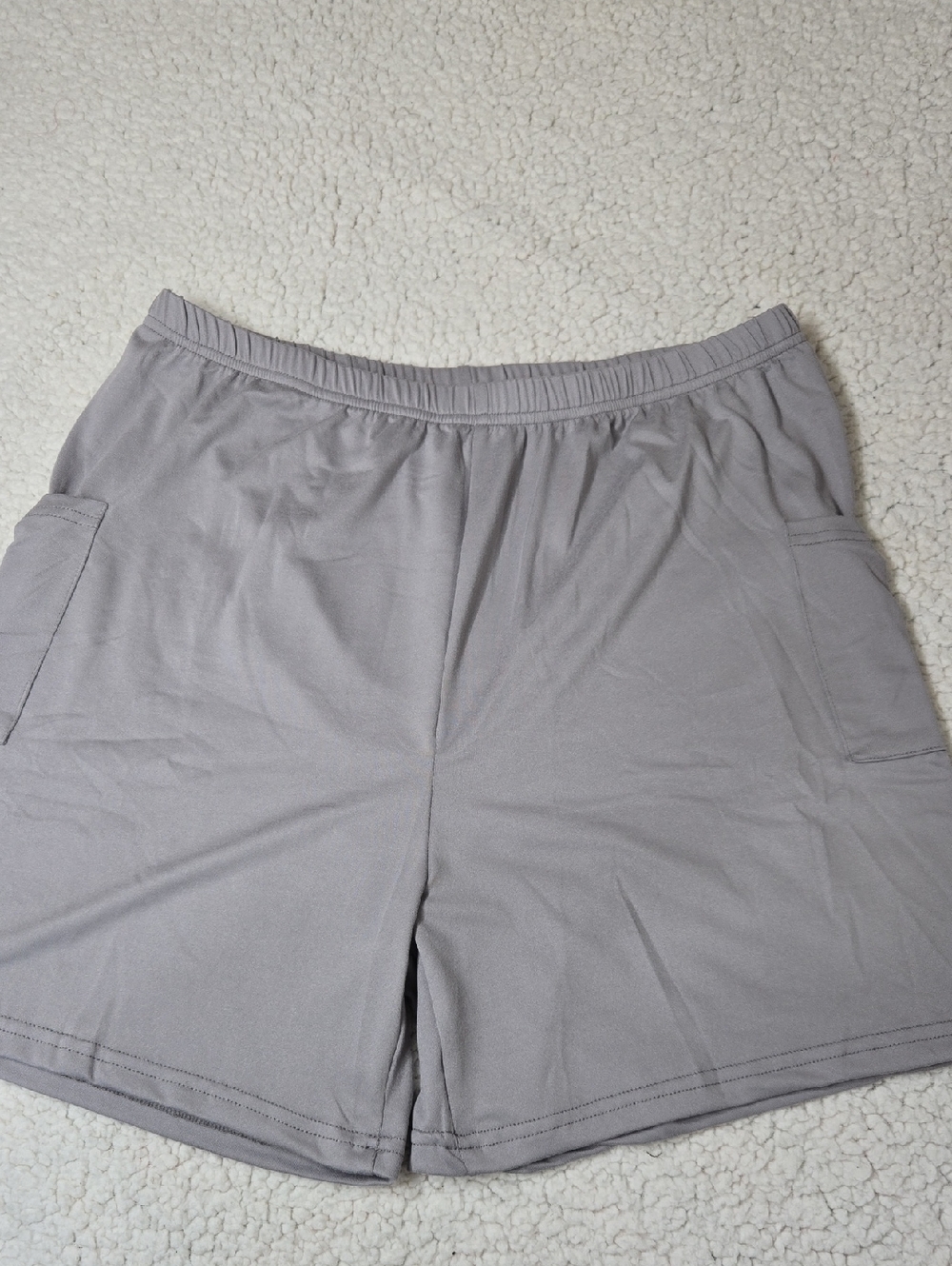 Men's Grey Athletic Elastic-Waist Performance Shorts